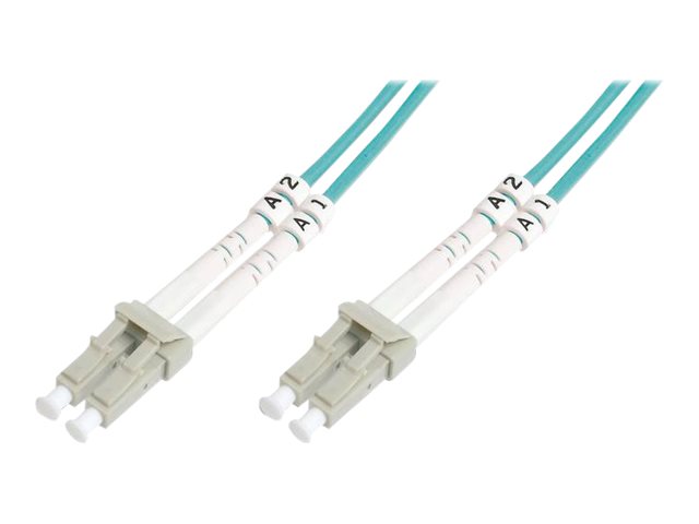 DIGITUS LWL Patchkabel LC zu LC Multimode OM4 - 50/125 m Duplex color  RAL4003, Laenge 5m