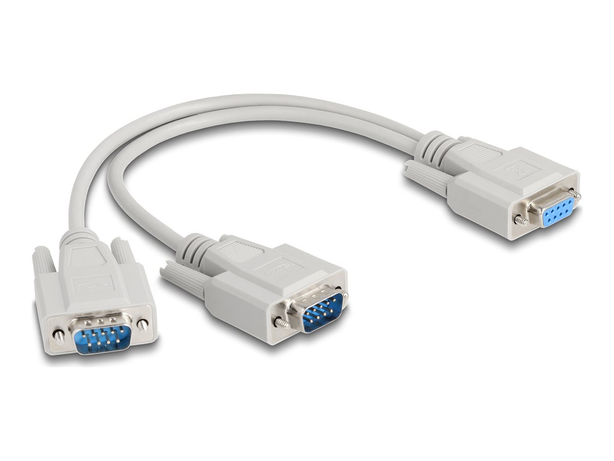 Adapter YKabel DSub9 1 x Buchse zu 2 x Stecker mit Schrauben 30 cm