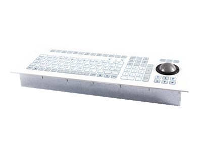 GETT IndoDur folienbeschichtete Tastatur m. Trackball-Frontplatte aus Aluminium mit Gewindebolzen und Kantenschutz IP65 Layout DE GETT IndoDur folienbeschichtete Tastatur m. Trackball-Frontplatte aus Aluminium mit Gewindebolzen und Kantenschutz IP65 Layout DE