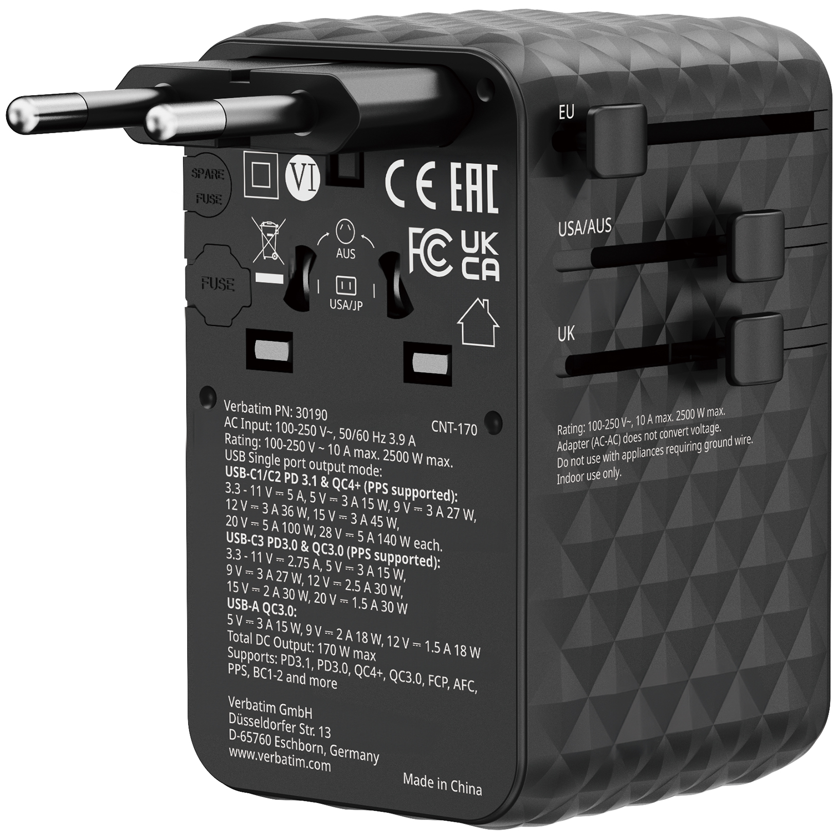 30190 VERBATIM Charge n Travel 170W