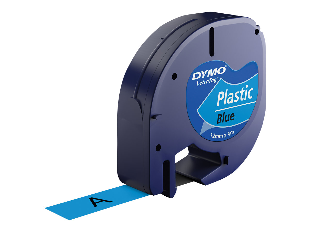 DYMO Schriftband LetraTag 91225 S0721650, 12 mm schwarz auf blau