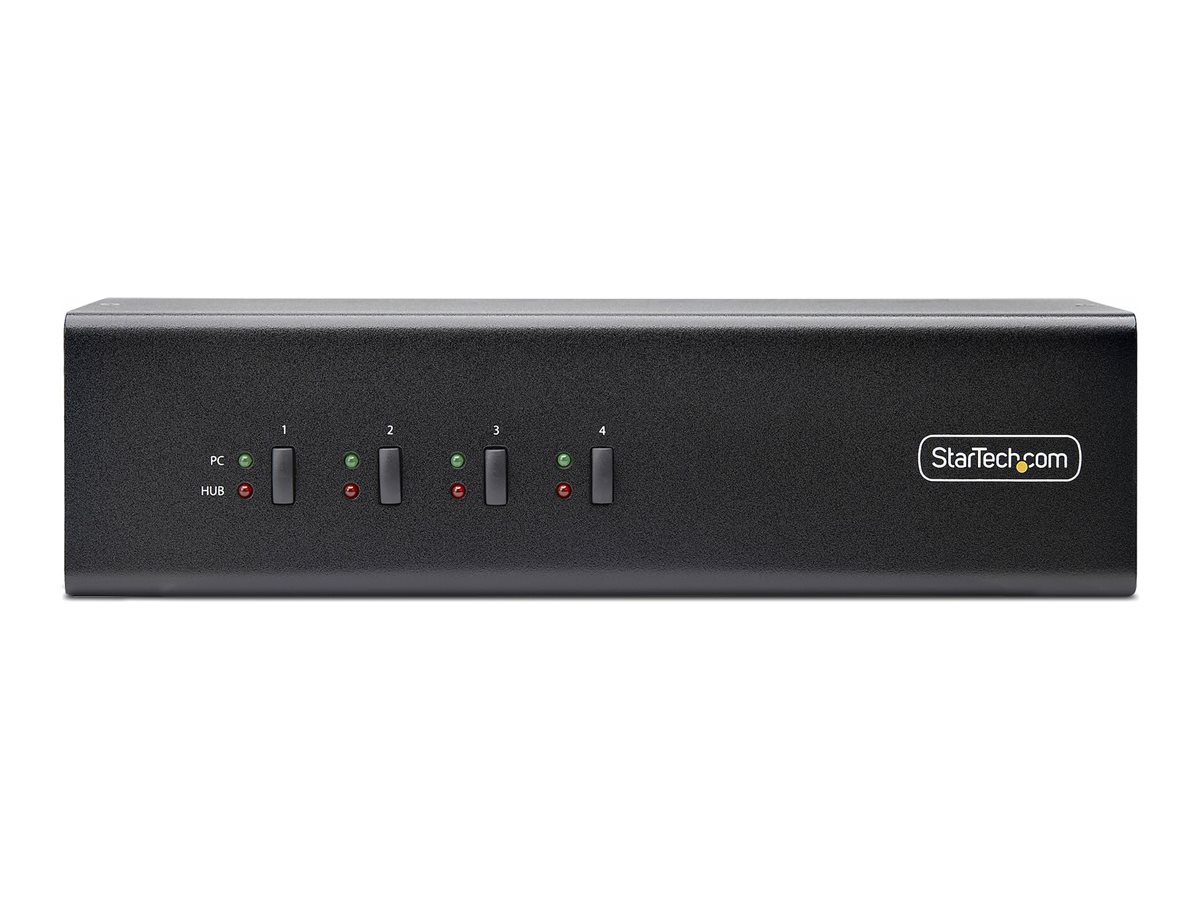 STARTECHCOM 4Port KVM Switch Dual Monitor DisplayPort 4K 60Hz 2x USB 30 2x USB 20 HotkeyDrucktasten KVM Umschalter 4 PC 2monito