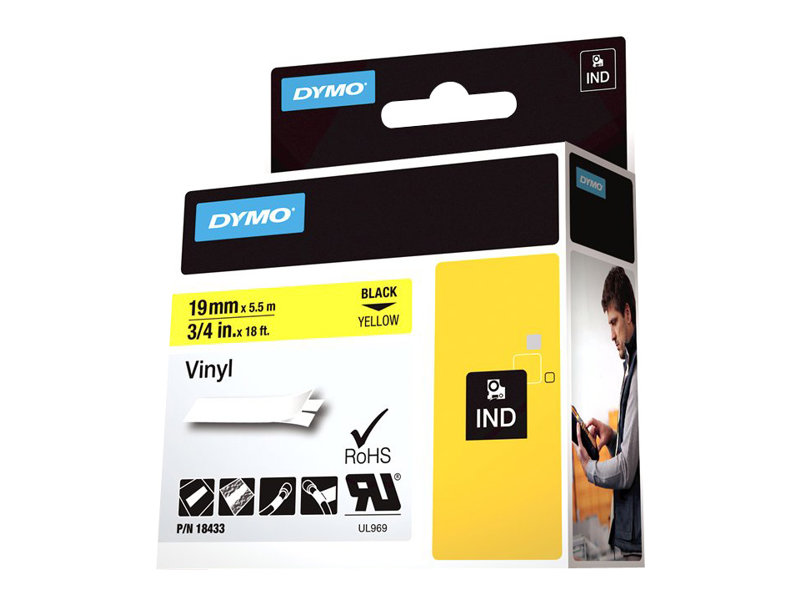 S0718470 DYMO ID1 19mm SCHWARZ-GELB