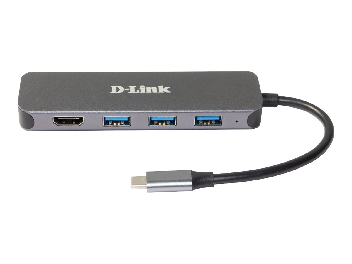 D-LINK DUB-2333 5-in-1 USB-C Hub mit HDMI/Power Delivery 3x USB-A 3.0 SuperSpeed 1x HDMI 1x USB-C Thunderbolt 3 60W