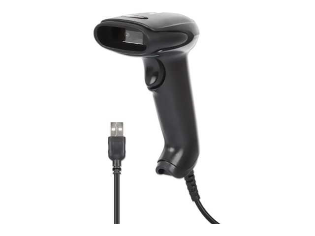MANHATTAN 2D LED-Barcodescanner 320 mm Scanreichweite integriertes 1,4 m USB-A-Kabel 100 Scans/Sekunde 100K Lux Handscanner schwarz MANHATTAN 2D LED-Barcodescanner 320 mm Scanreichweite integriertes 1,4 m USB-A-Kabel 100 Scans/Sekunde 100K Lux Handscanner schwarz