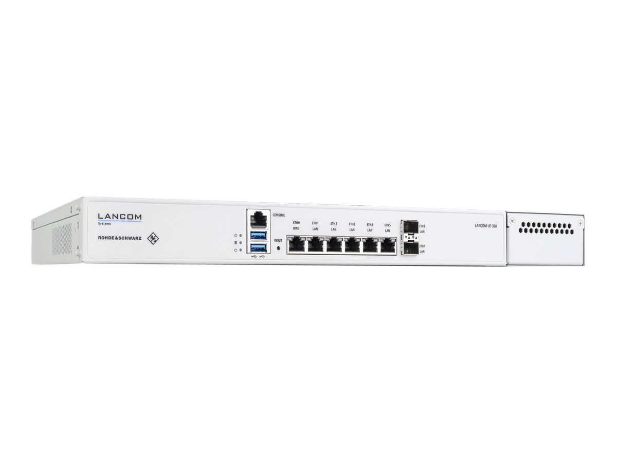 LANCOM R&S Unified Firewall UF-360 Next-generation UTM firewall 6xGE 2xSFP+ slot for optional expansion module LANCOM R&S Unified Firewall UF-360 Next-generation UTM firewall 6xGE 2xSFP+ slot for optional expansion module