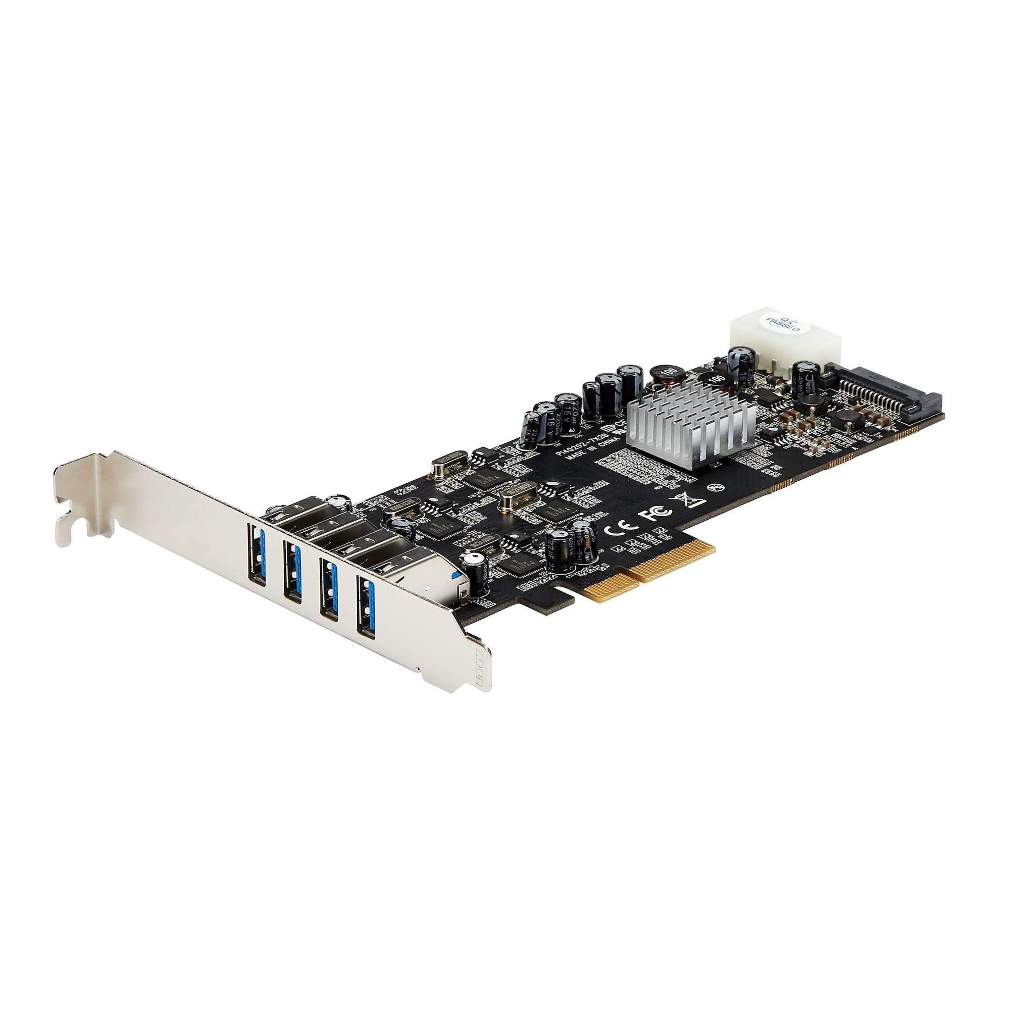 STARTECHCOM PEXUSB3S44V 4 Port Quad Bus PCIe USB 30 Adapter Card w LP4SATA Power
