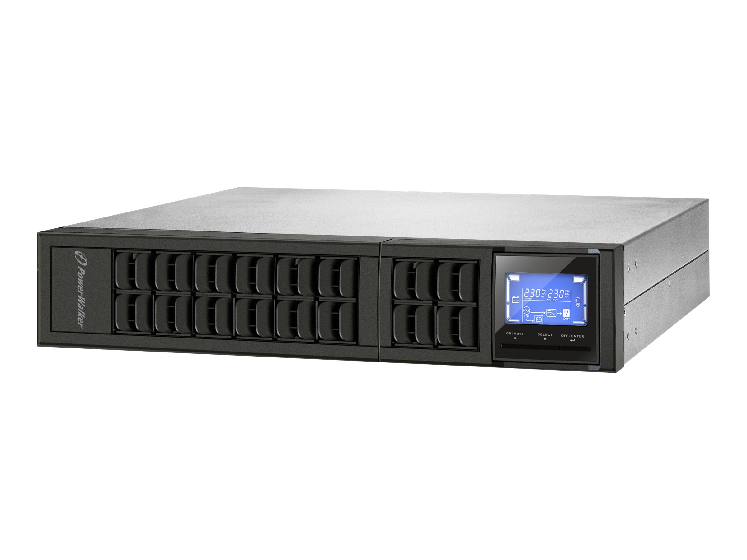POWERWALKER VFI 1000 CRM LCD 1000VA / 800W Online USV Tower/Rack Doppelwandler SNMP Slot 31cm Bautiefe
