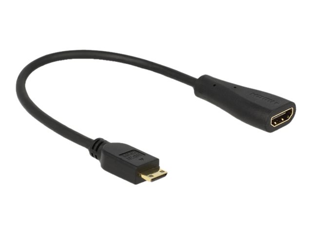 Delock Adapterkabel mini HDMI-C Stecker > HDMI-A Buchse 23 cm