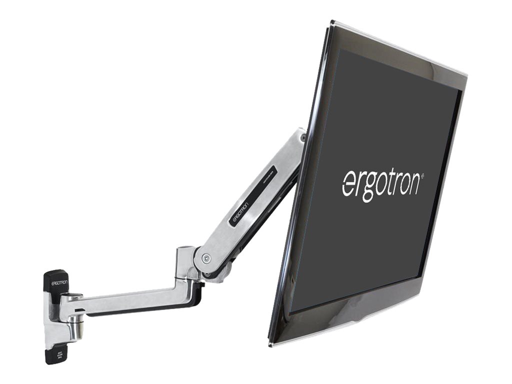 Ergotron LX Steh‑Sitz Monitorarm Polished Aluminum