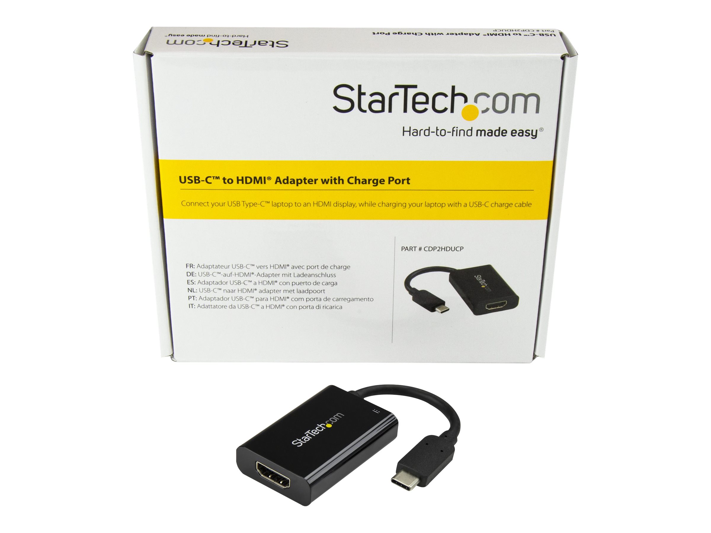 StarTech.com USB-C auf HDMI Adapter mit USB Stromversorgung - USB Typ C zu HDMI Konverter für Computer mit USB C - 4K 60Hz - externer Videoadapter - Schwarz