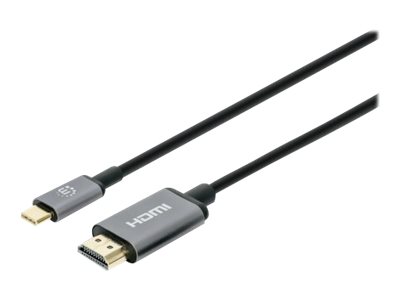 MANHATTAN 4K60Hz USB-C auf HDMI-Adapterkabel USB-C-Stecker auf HDMI-Stecker 1m vergoldete Kontakte schwarz