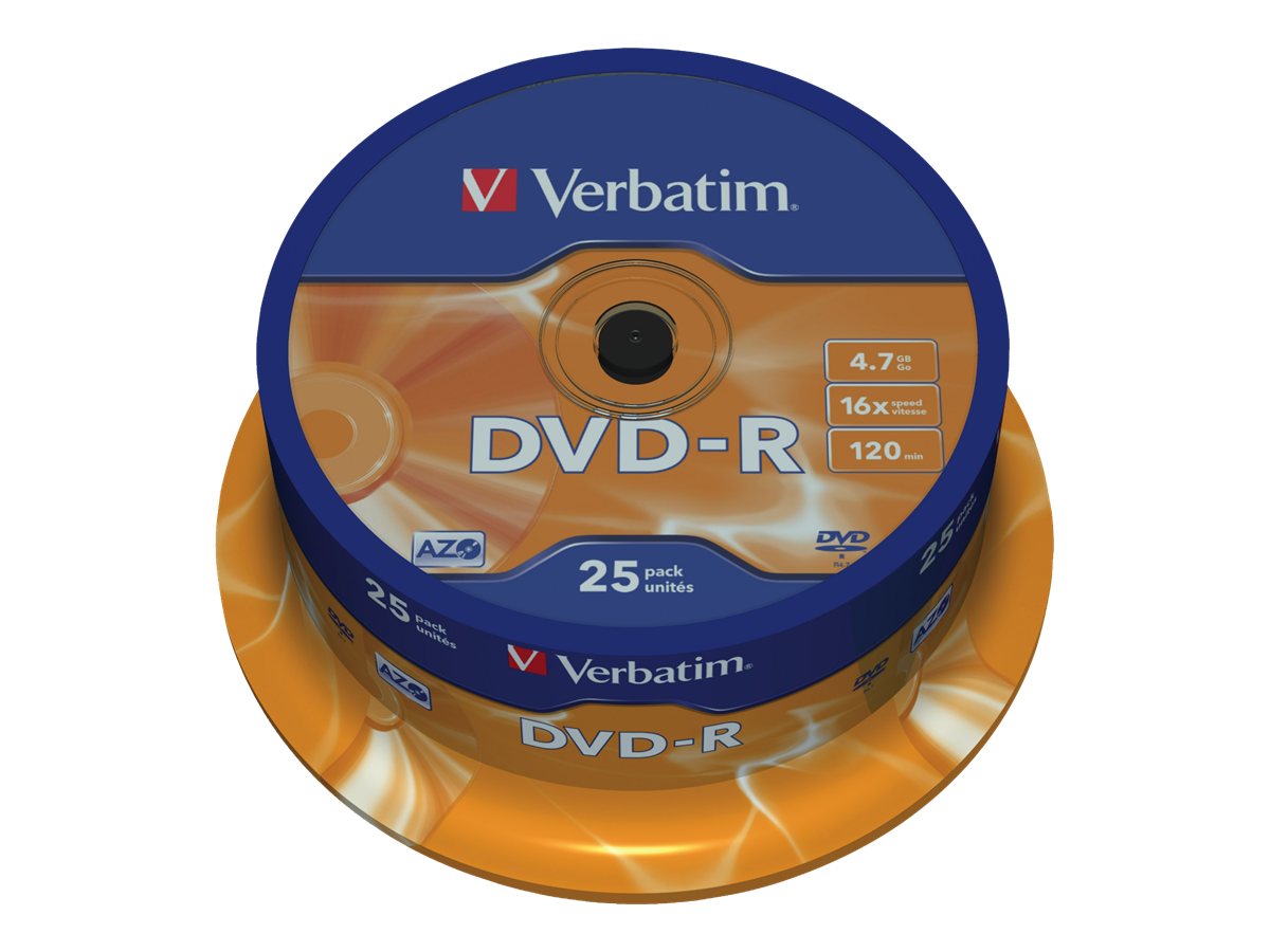 DVD-R  Verbatim 4,7GB 25pcs Spin.SR sil. 16x