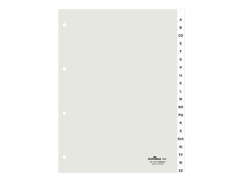 DURABLE Ordnerregister Vollformat A-Z transparent 20-teilig, 1 Satz DURABLE Ordnerregister Vollformat A-Z transparent 20-teilig, 1 Satz