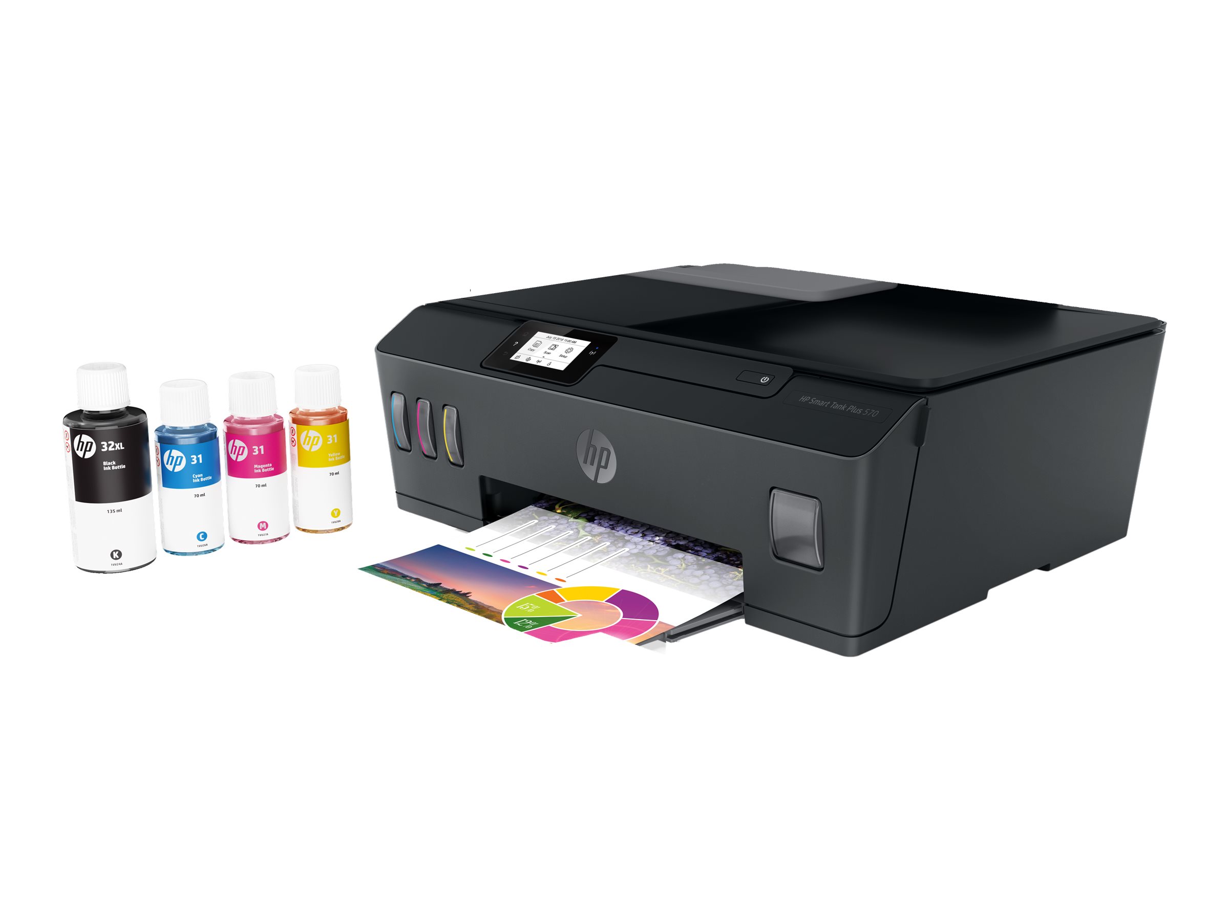 HP Smart Tank Plus 570 Wireless AllinOne 3 in 1 TintenstrahlMultifunktionsdrucker grau