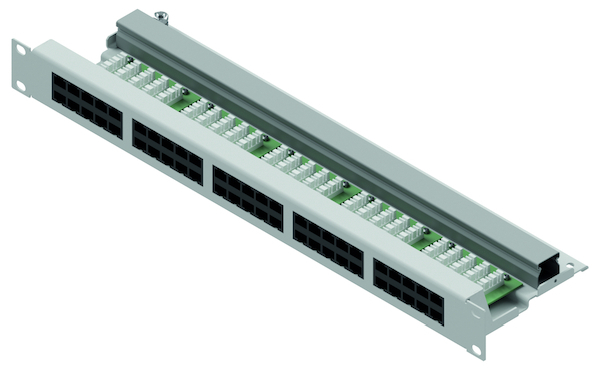 1PROT Telefonpatchpanel LSA 19 1HE PNPP350 50xRJ45 Cat3 ISDN lichtgrau