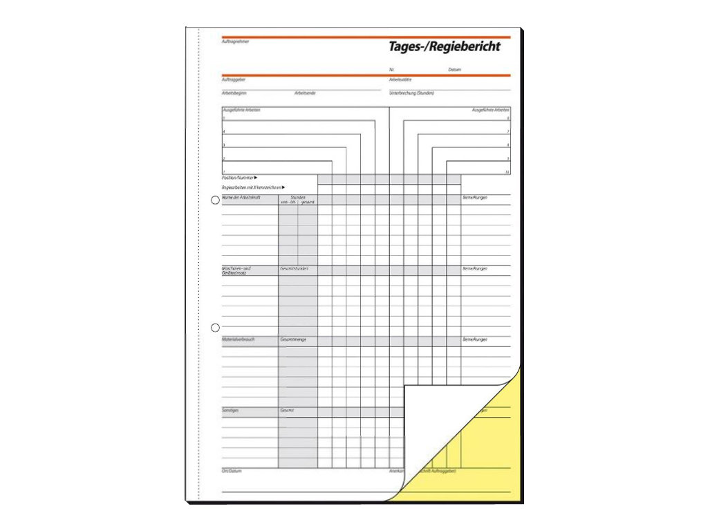 SIGEL Tages-/Regiebericht Formularbuch SD030 SIGEL Tages-/Regiebericht Formularbuch SD030