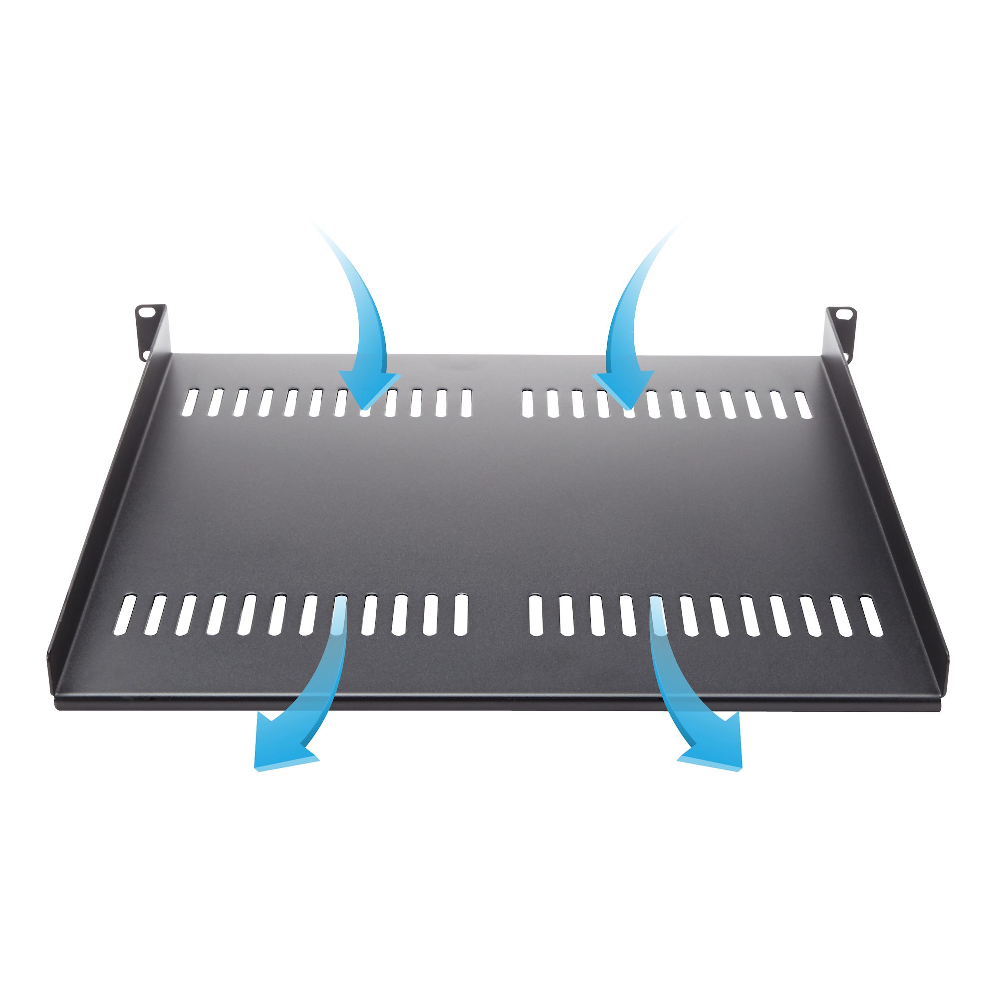 StarTech.com 1U Rack Shelf Belüftet Stahl Schwarz