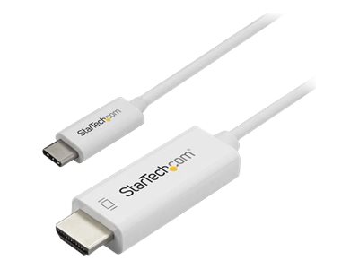 StarTech.com 1m USB-C auf HDMI Kabel - Monitorkabel - 4K bei 60Hz - USB Typ C zu HDMI Kabel - Weiß - externer Videoadapter - VL100 - weiß