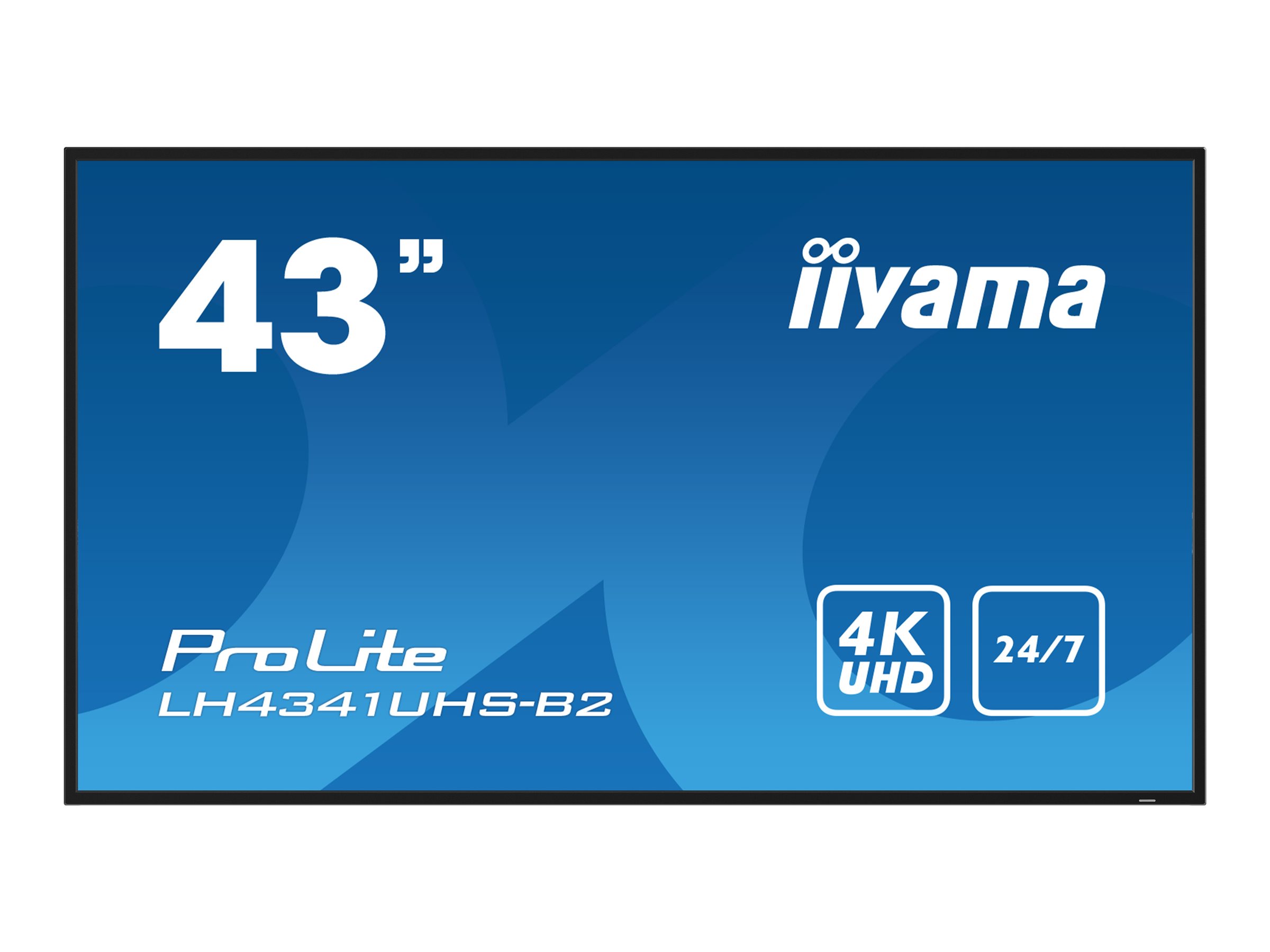 IIYAMA LH4341UHS-B2 109,22cm 43Zoll 3840x2160 4K UHD IPS panel 1precent Haze Landscape and Portrait mode Speakers 2x 10W VGA 3x HDMI