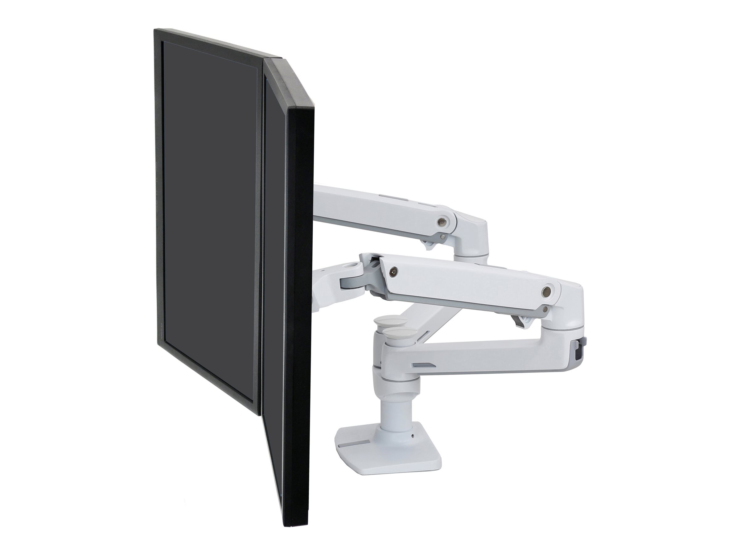 ERGOTRON LX-Montagearm fuer 2 Monitore nebeneinander weiss 68cm 27Zoll bis 33cm anheben max 18kg.belastbar VESA 75x75 100x100mm