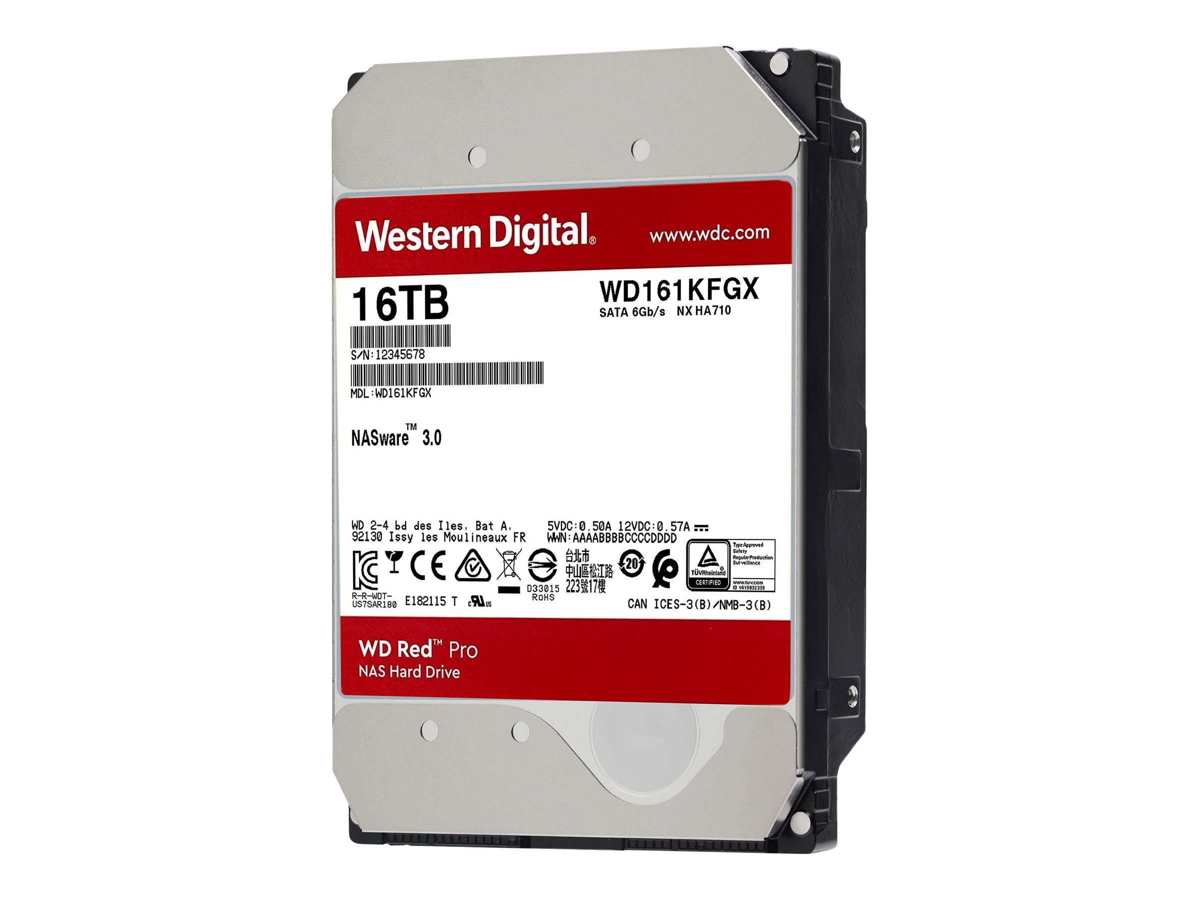 WD Red Pro    8.9cm (3.5) 16TB SATA3 7200  512MB WD161KFGX intern