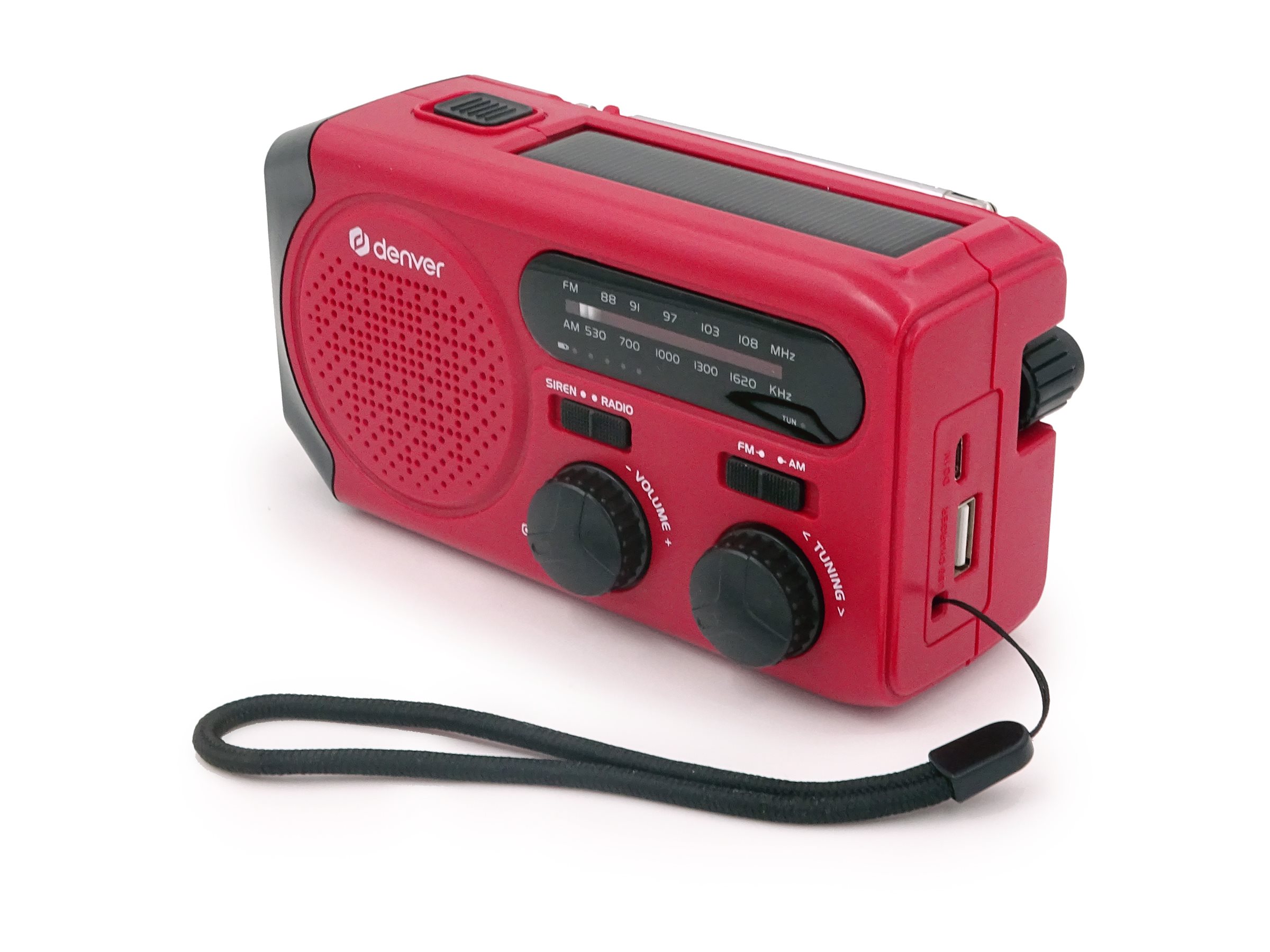 SCR-2010 Solar-Kurbelradio m. 2000mAh Akku rot SCR-2010 Solar-Kurbelradio m. 2000mAh Akku rot