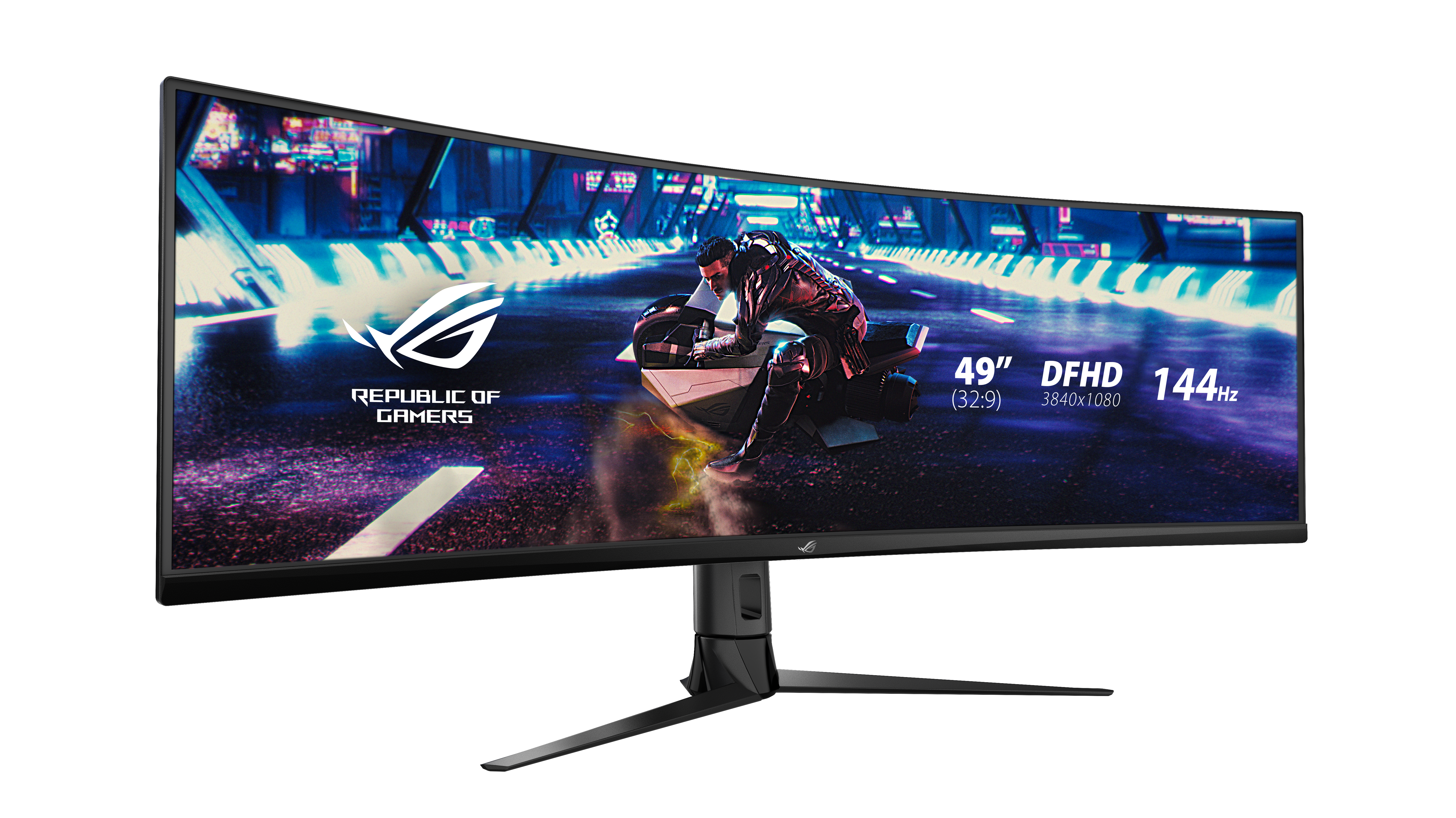 ASUS Display XG49VQ 124,46cm 49Zoll Gaming Curved DFHD 144Hz 3840x1080 Freesync 2 HDR 4ms 219 USB HDMI DP Speaker
