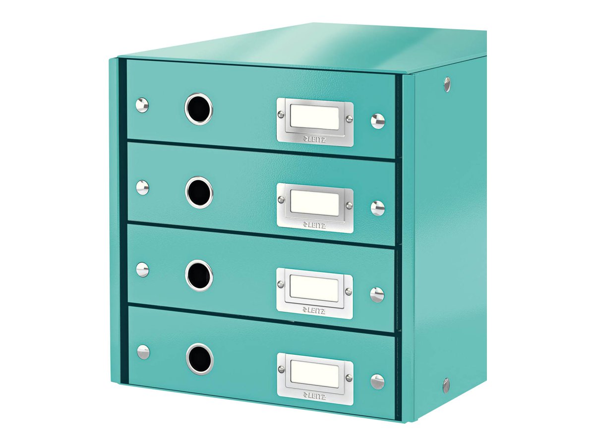 LEITZ Schubladenbox Click & Store  eisblau 60490051, DIN A4 mit 4 Schubladen