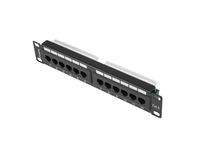 10 Patchpanel 1U 12Port CAT6 UTP schwarz