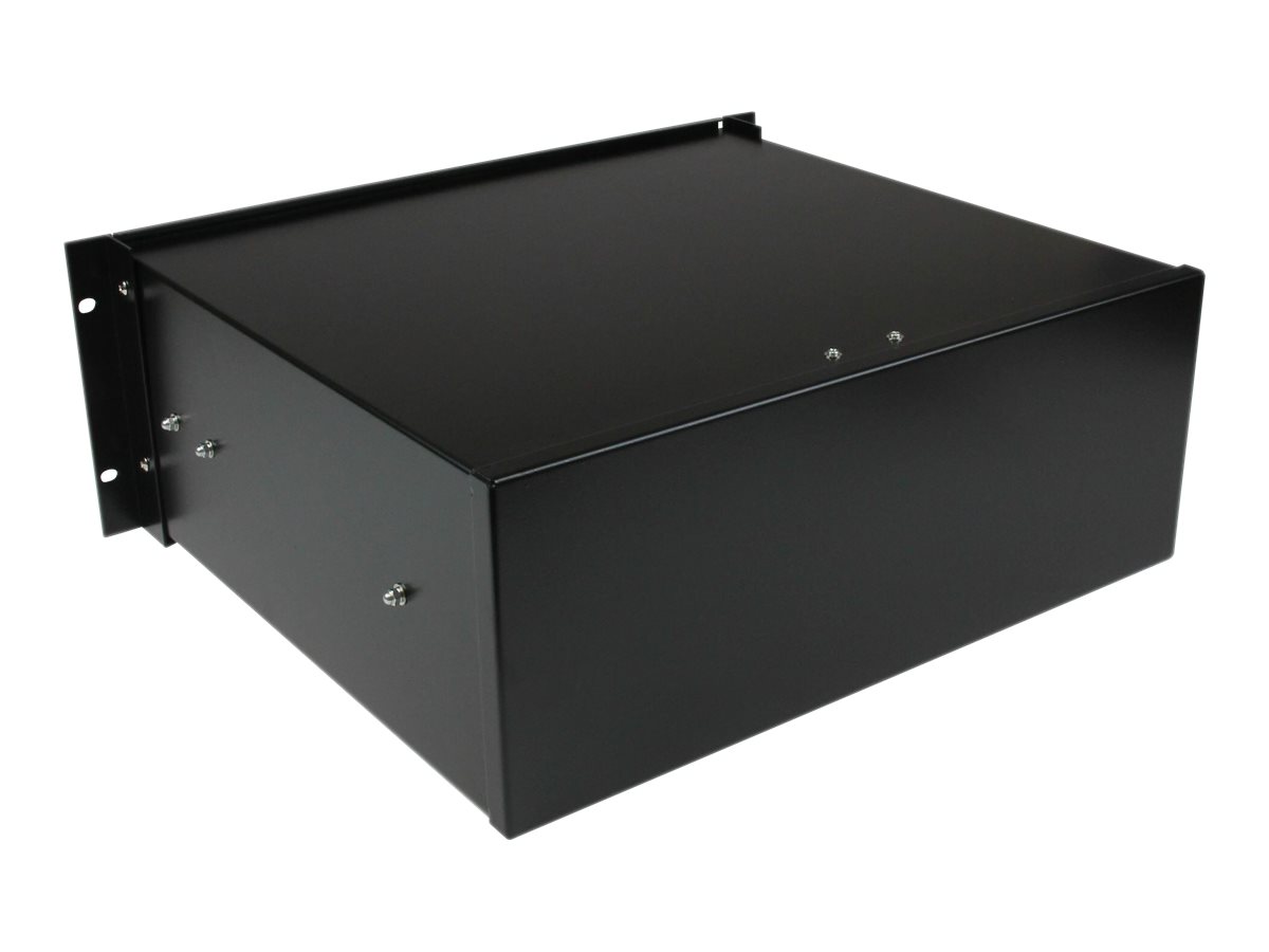 STARTECH.COM 4HE Rackschublade aus Stahlblech in Schwarz - Schublade für 19 Zoll Rack oder Serverschrank