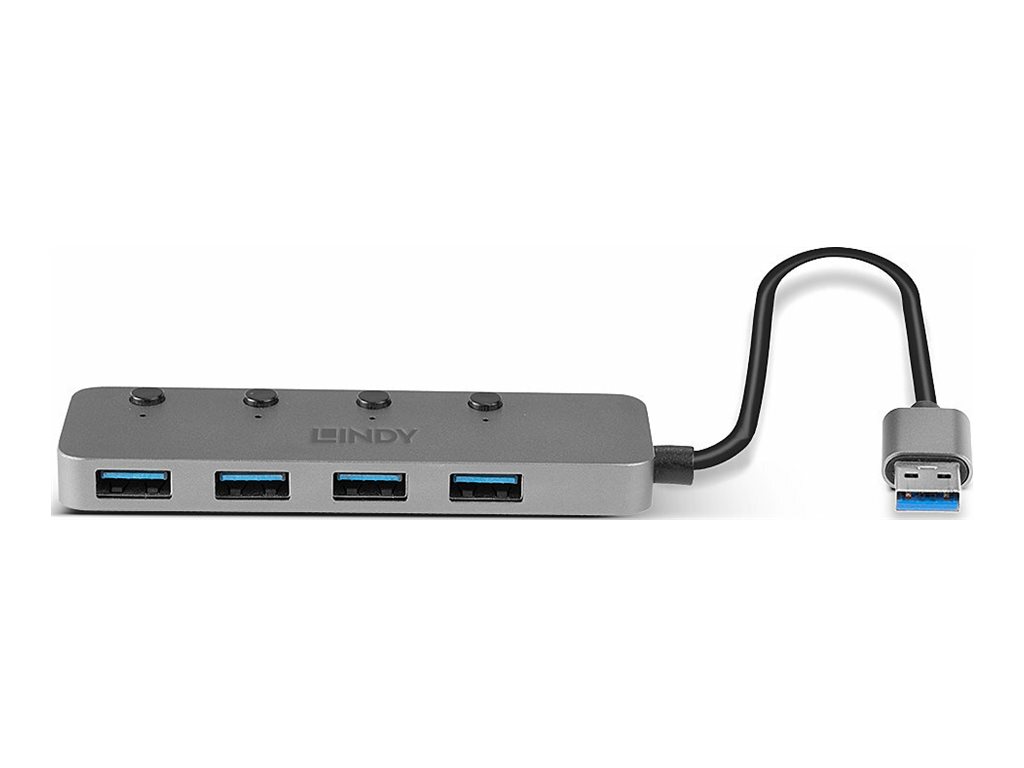 LINDY 4 Port USB 3.0 Hub mit Ein/Aussch Vier zusätzliche USB Ports - einzeln schaltbar