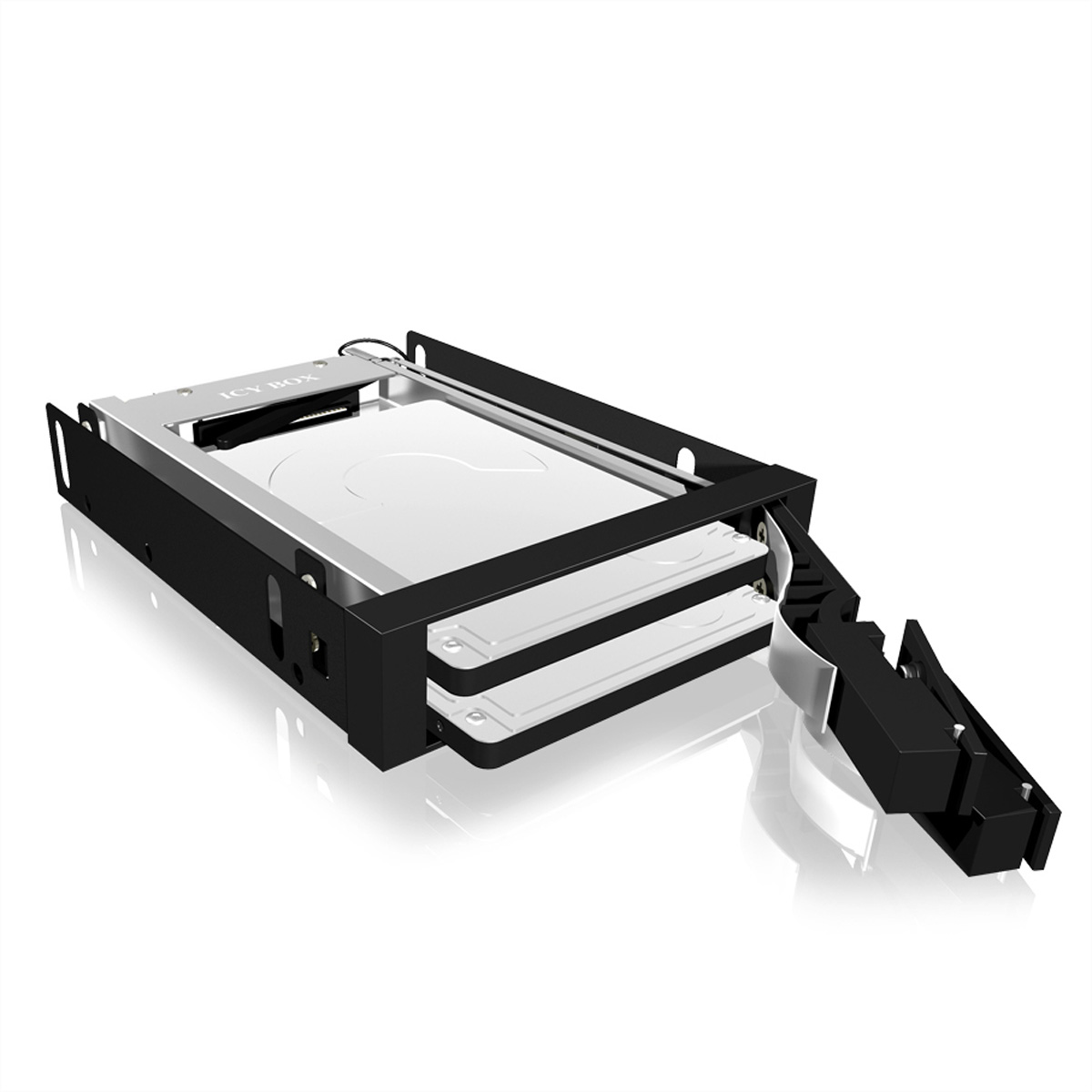 Wechselrahmen 2xSATA 25 zu 2xSATA Host traegerlos fuer 35 Schacht ICY BOX