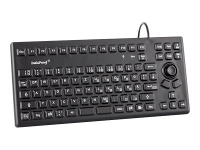 GETT InduProof3 Silikon Tastatur mit Maussteuerung IP68 wasserdicht desinfizierbar schwarz 86 Tasten Layout: DE