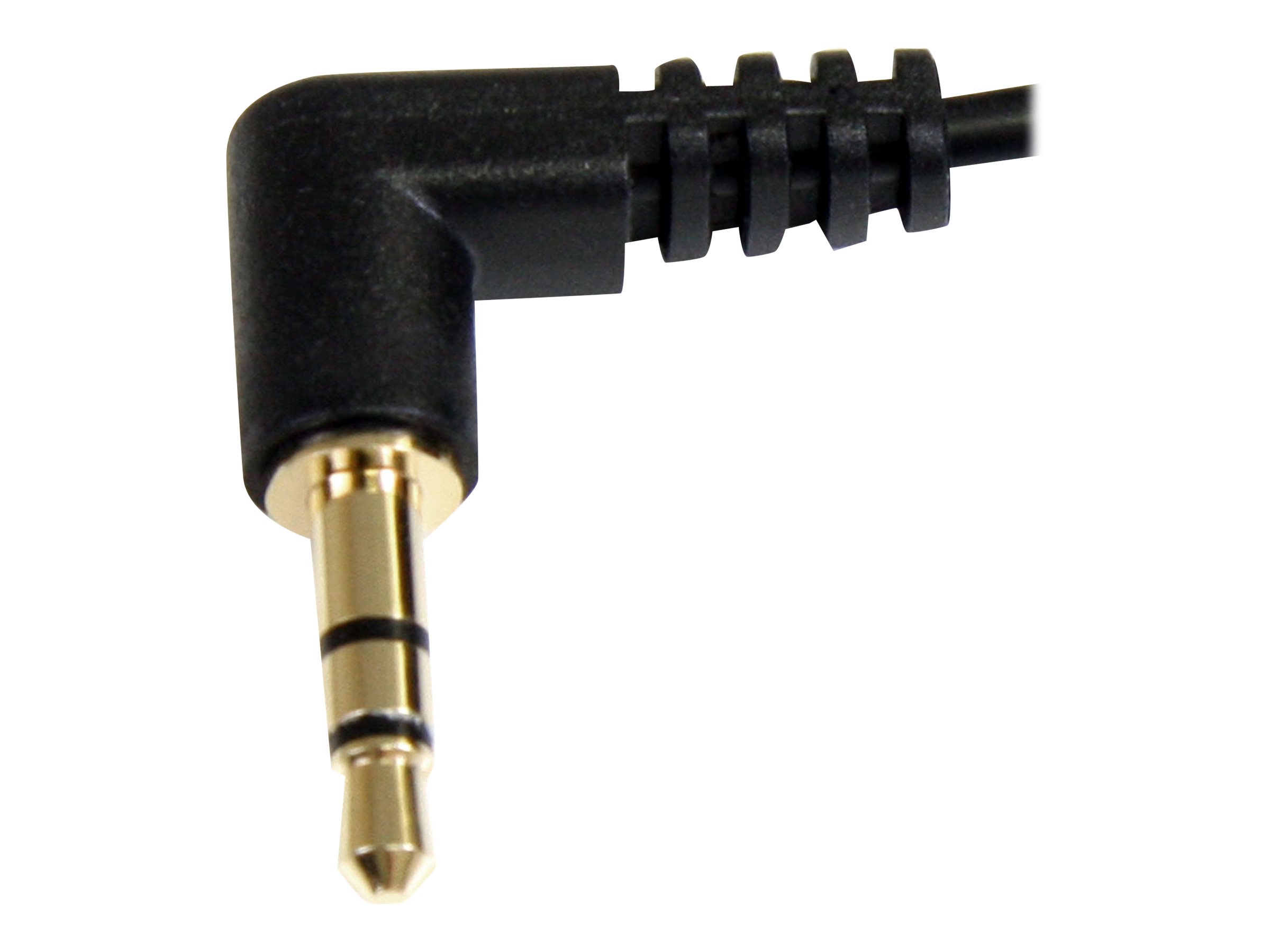 STARTECH.COM 3 ft Slim 3.5mm Right Angle Stereo Audio Cable - M/M STARTECH.COM 3 ft Slim 3.5mm Right Angle Stereo Audio Cable - M/M