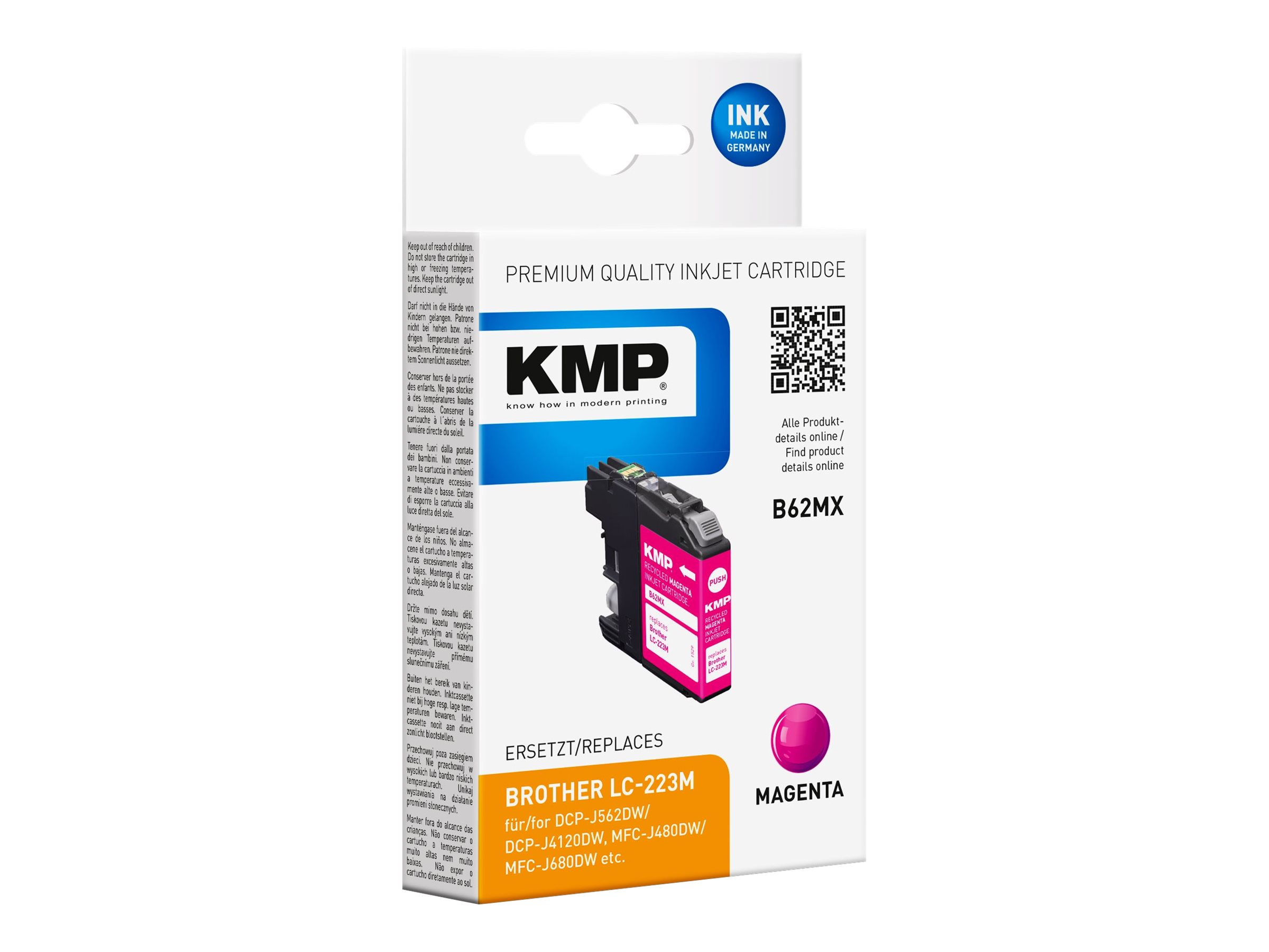 KMP B62MX  magenta Druckerpatrone kompatibel zu brother LC-223M