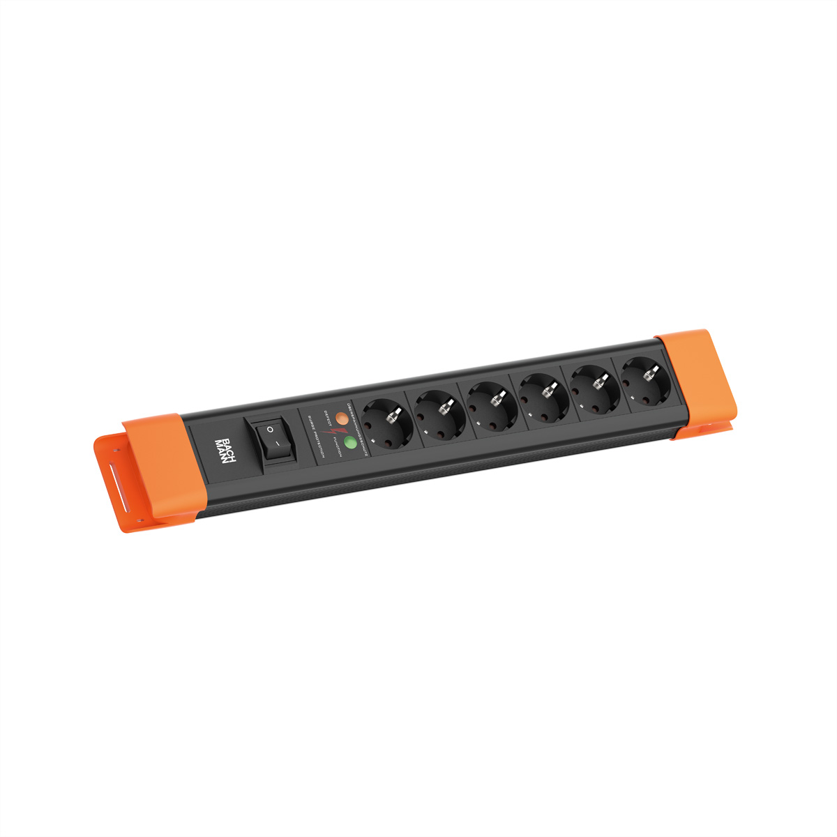 Bachmann Steckdosenleiste 6xCEE7/3 1xSPD 1xSch 2,0m CEE7/7 sw/or