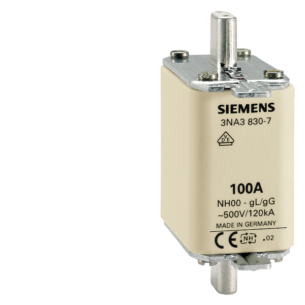 Siemens NH00-Sicherungseinsatz 3NA3832 mit Stirnkennmelder 125A Siemens NH00-Sicherungseinsatz 3NA3832 mit Stirnkennmelder 125A