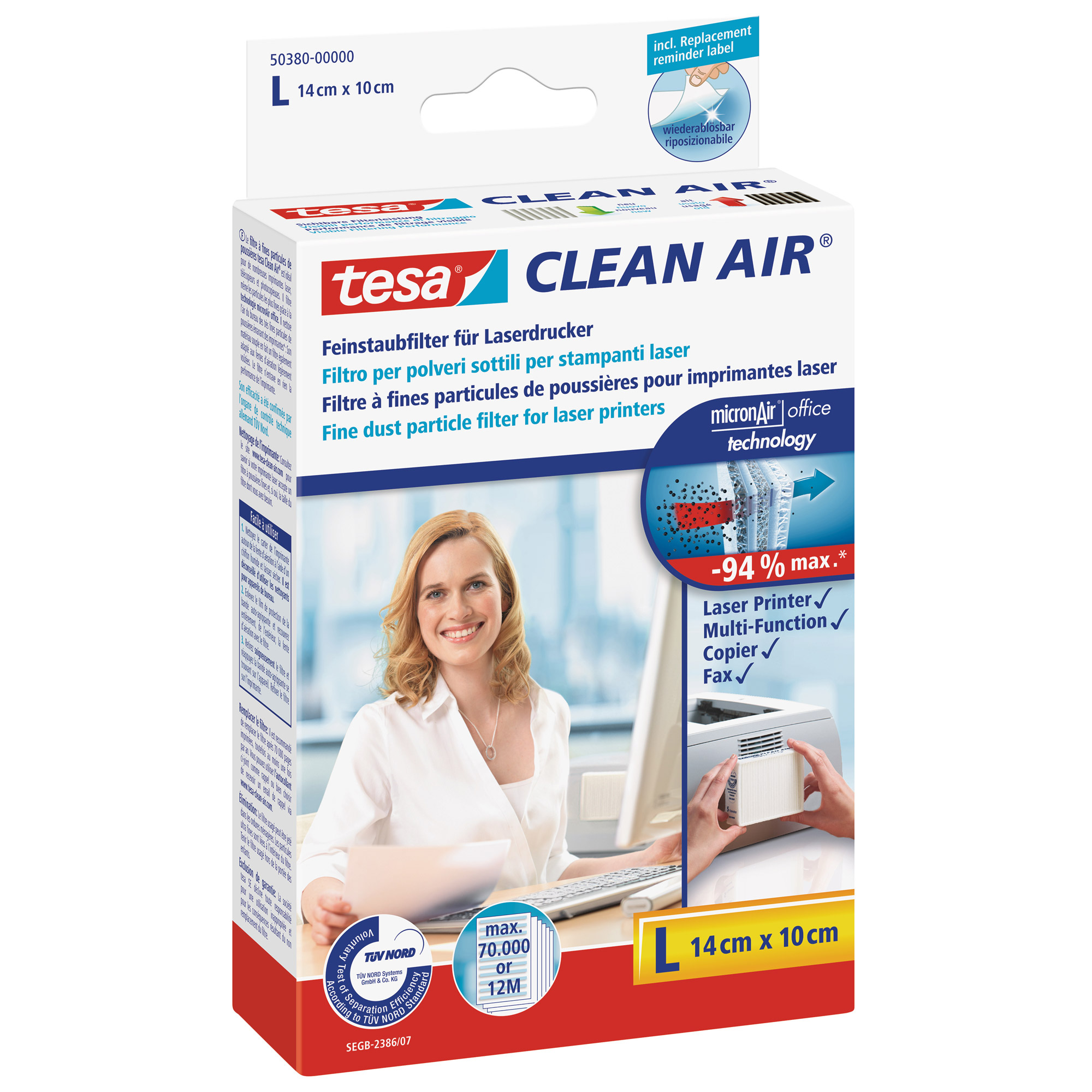 tesa Feinstaubfilter Clean AirGrÃ¶Ãe L