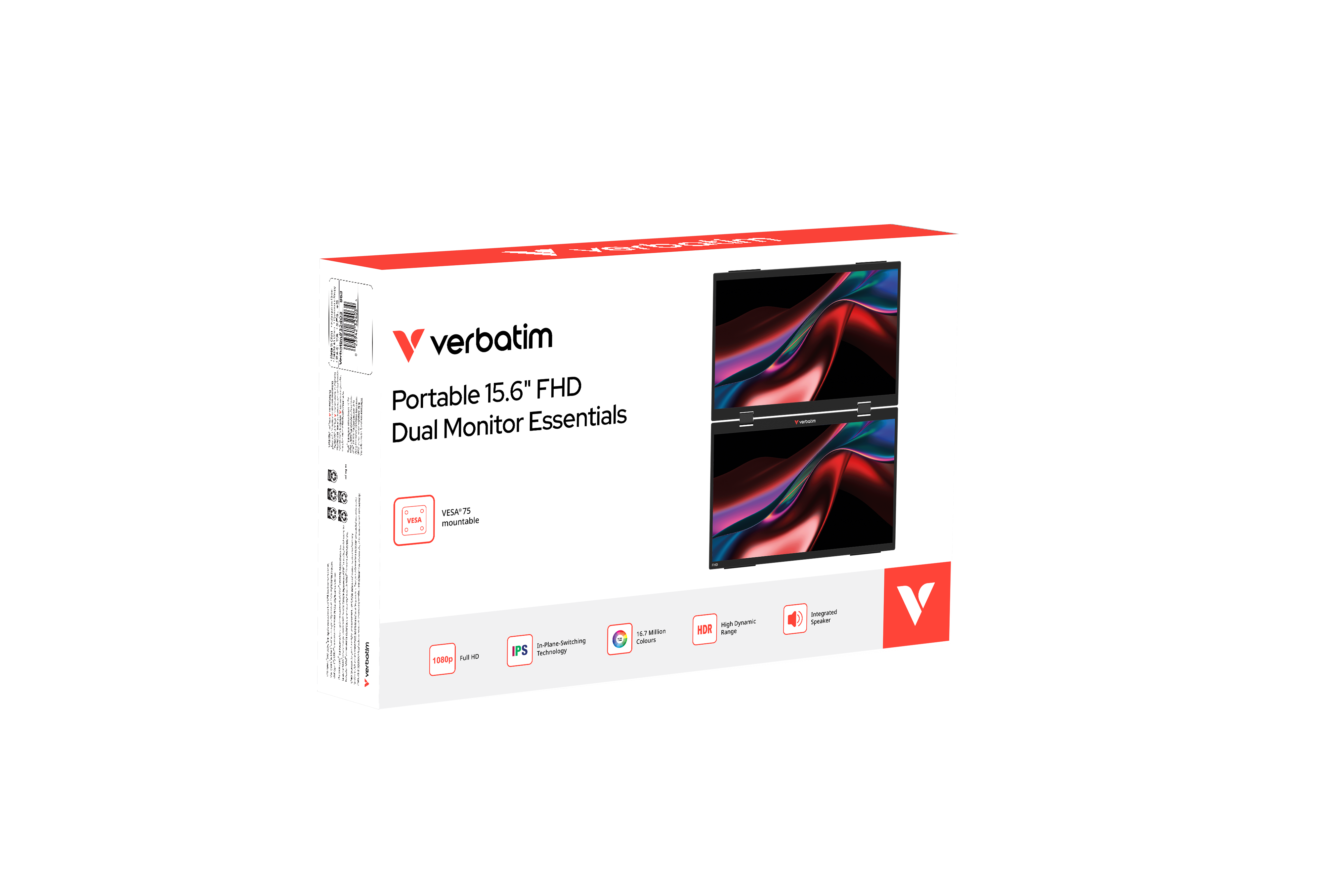 Verbatim Essentials Portable Monitor 15,6 Zoll FHD Dual Monitor