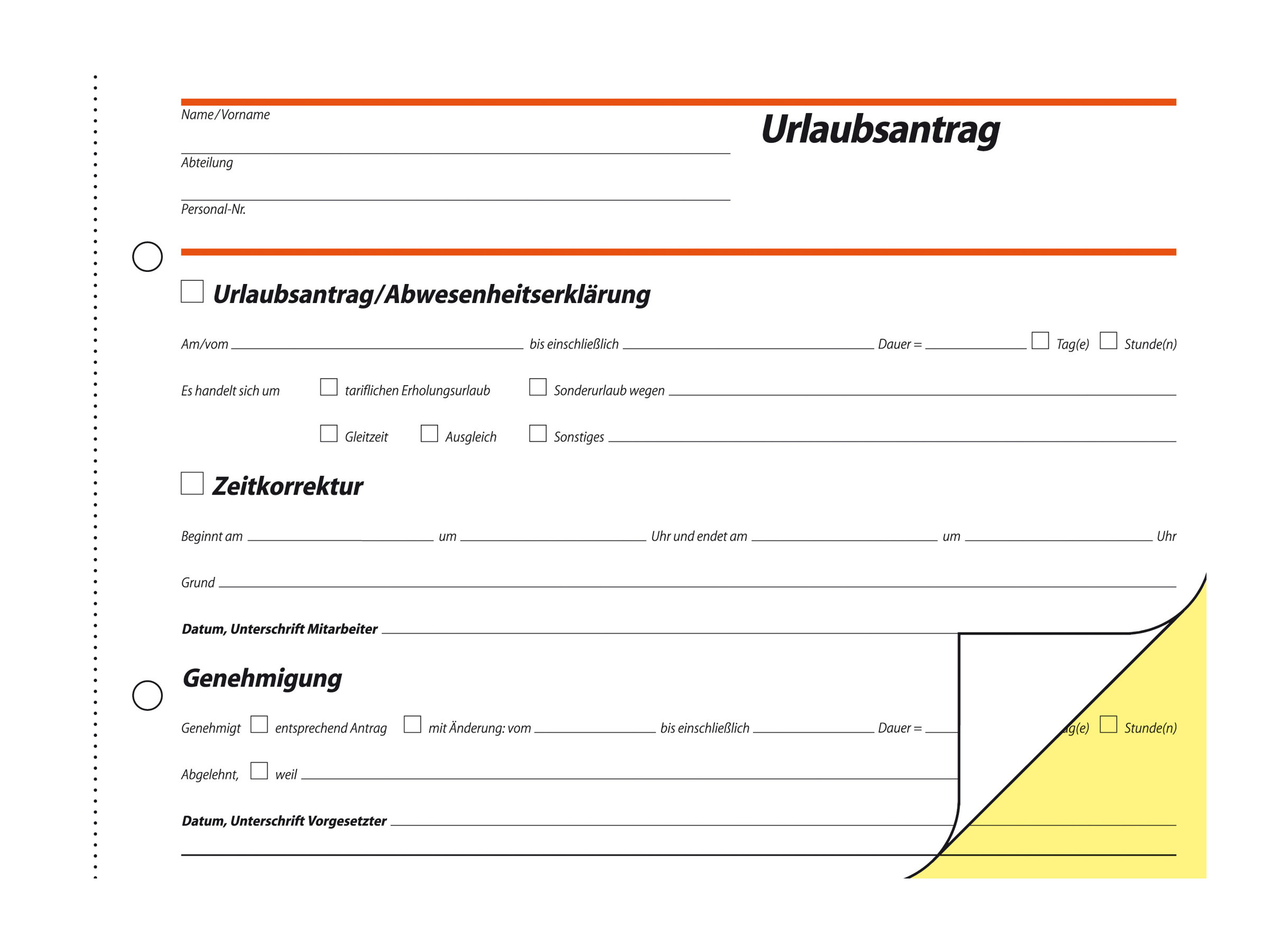SIGEL Urlaubsabwesenheitsmeldung Formularbuch SD045, 1 St