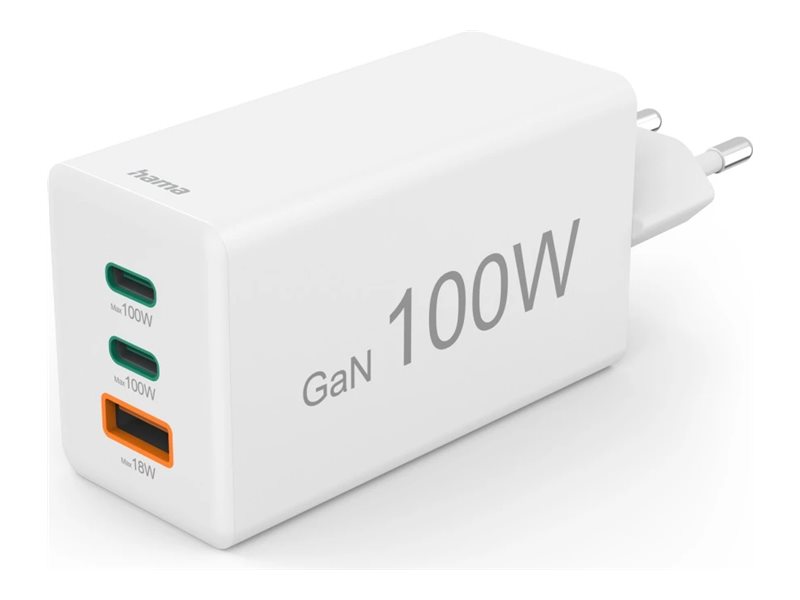 Hama Mini Ladeadapter weiß 100 Watt