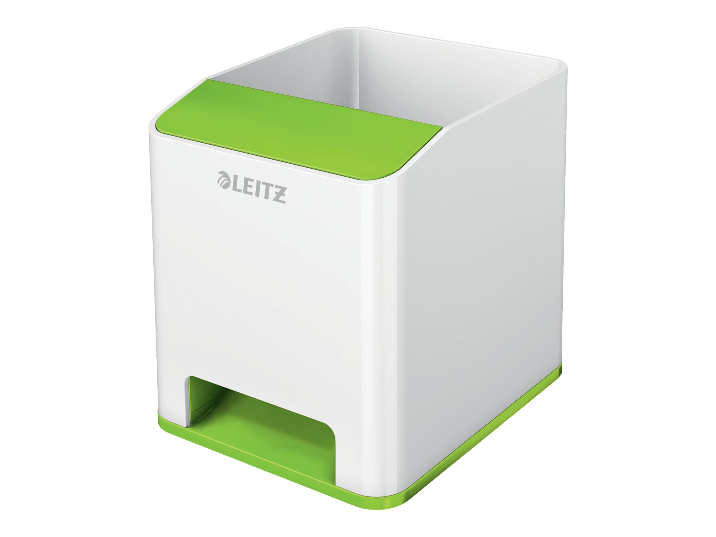 LEITZ Stiftehalter WOW Duo Colour perlweiss/gruen Polystyrol 2 Faecher 9,0 x 10,1 x 10,0 cm LEITZ Stiftehalter WOW Duo Colour perlweiss/gruen Polystyrol 2 Faecher 9,0 x 10,1 x 10,0 cm