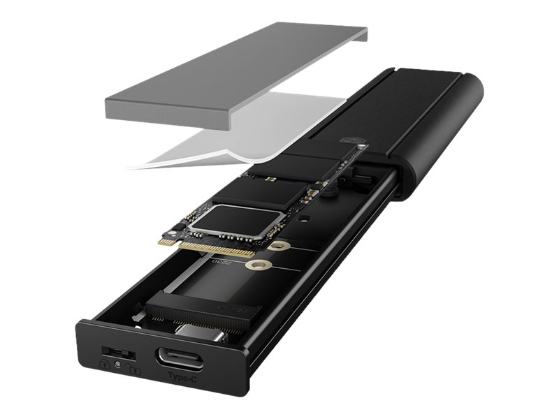 ICYBOX IB-1807MT-C31 USB Type-C Gehaeuse fuer M.2 NVMe SSD werkzeuglos Aluminiumkuehlkoerper und Waermeleitpads inklusive