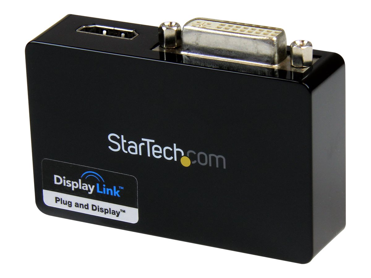 StarTech.com USB 3.0 auf HDMI / DVI Video Adapter - Externe Dual Multi Monitor Grafikkarte - 1920x1200 - externer Videoadapter - DisplayLink DL-3900 - 1 GB - Schwarz