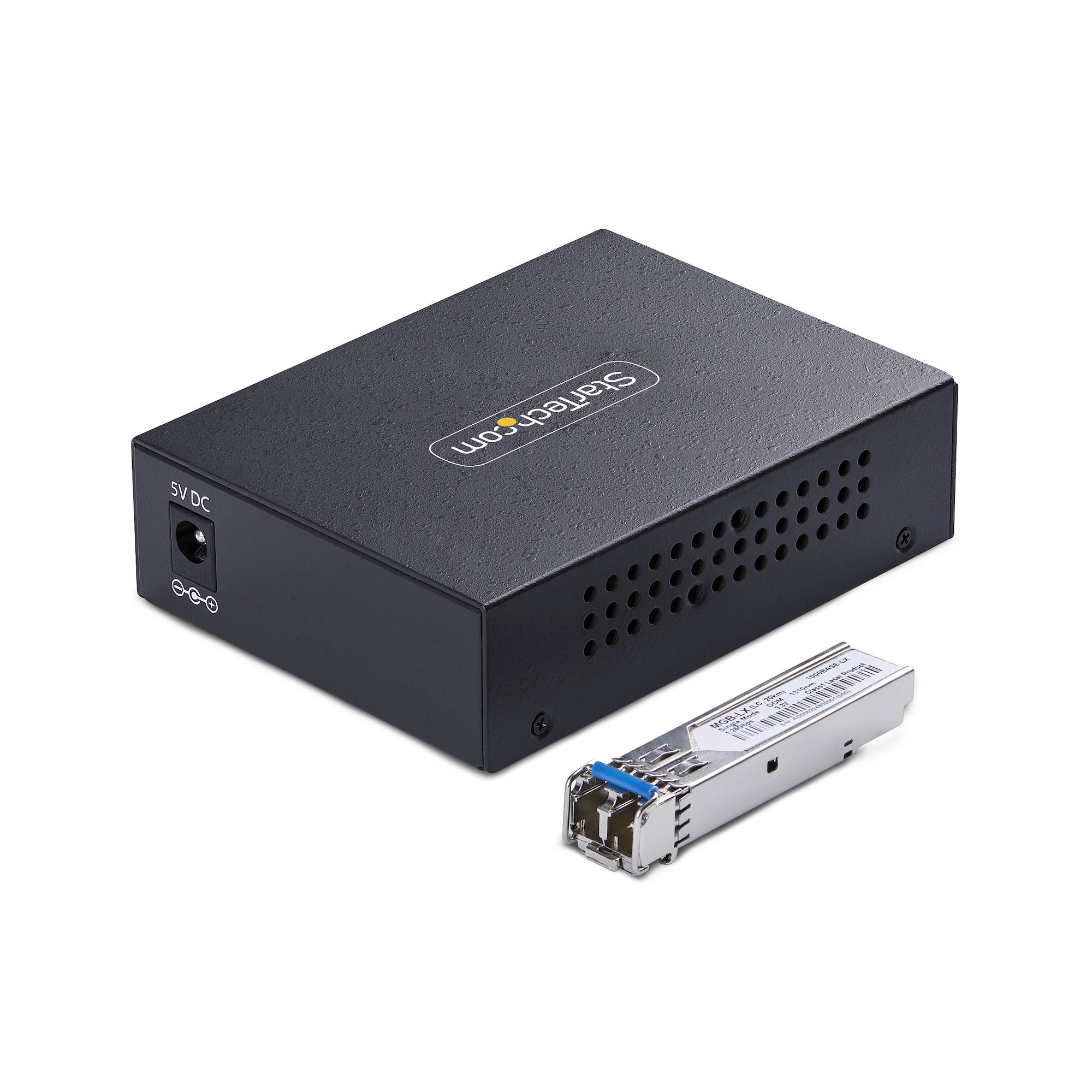 STARTECHCOM Gigabit Singlemode SM LC GlasfaserMedienkonverter 10 100 oder 1000Mbps 40 km RJ45 zu LC Vollmetallgehäuse TAA
