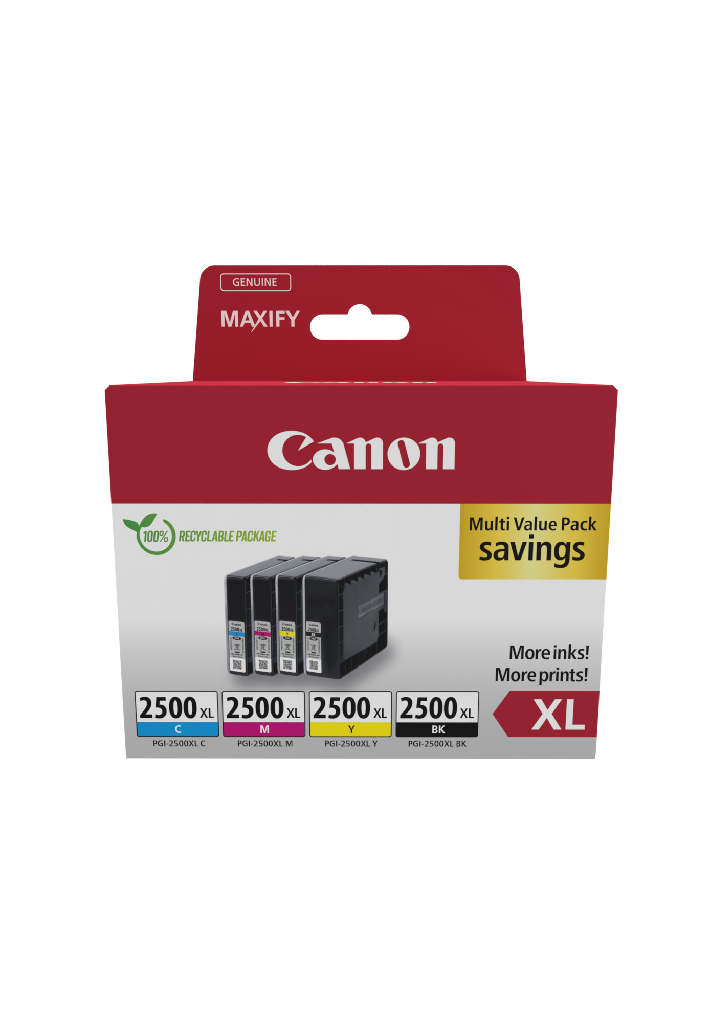 Canon PGI2500 XL BKCMY schwarz, cyan, magenta, gelb Druckerpatronen, 4erSet