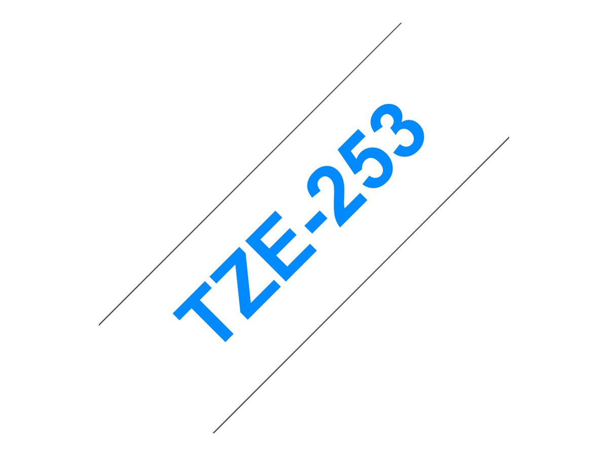 Schriftbandkassette Brother 24mm weiÃ/blau   TZE253