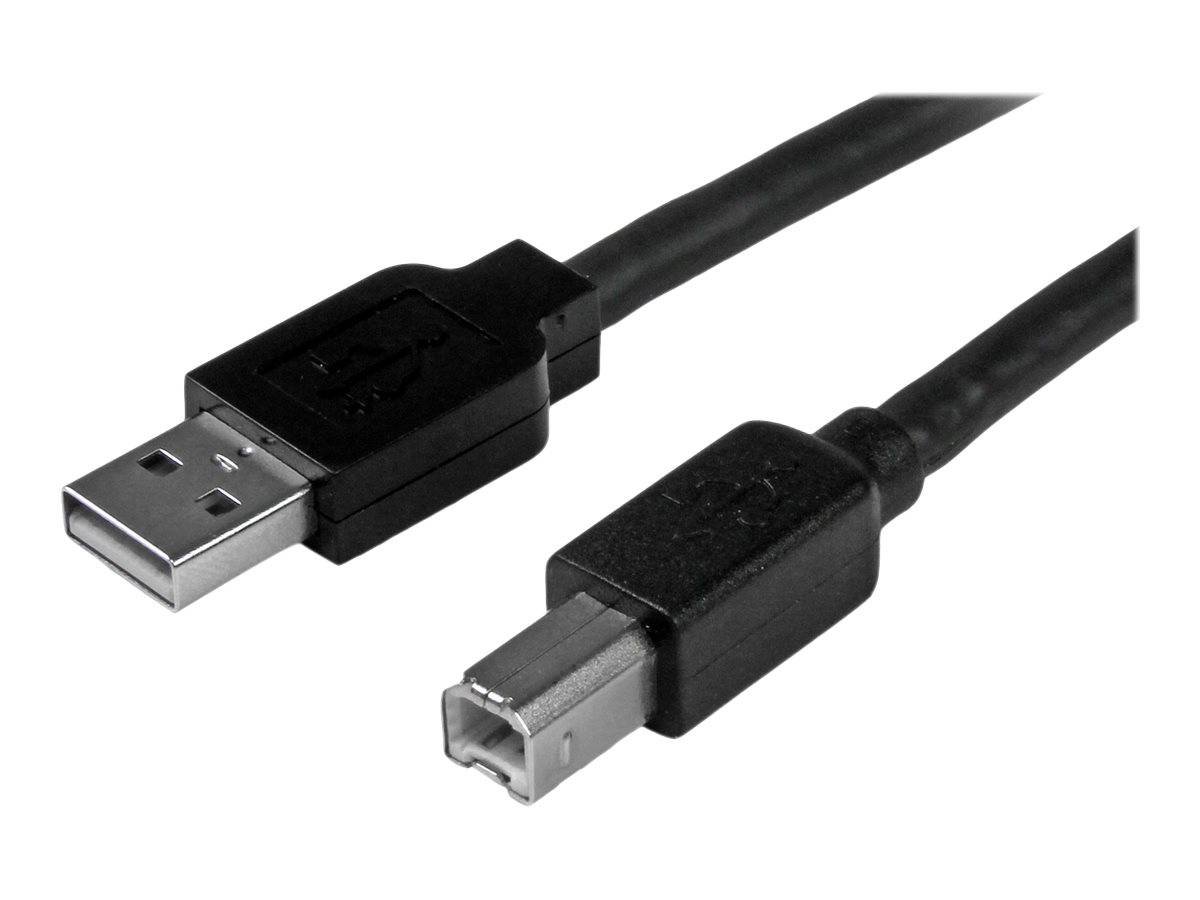 STARTECH.COM 15m aktives USB 2.0 A auf B Kabel - Stecker/Stecker - USB Druckerkabel 1x USB A / 1x USB B - Schwarz