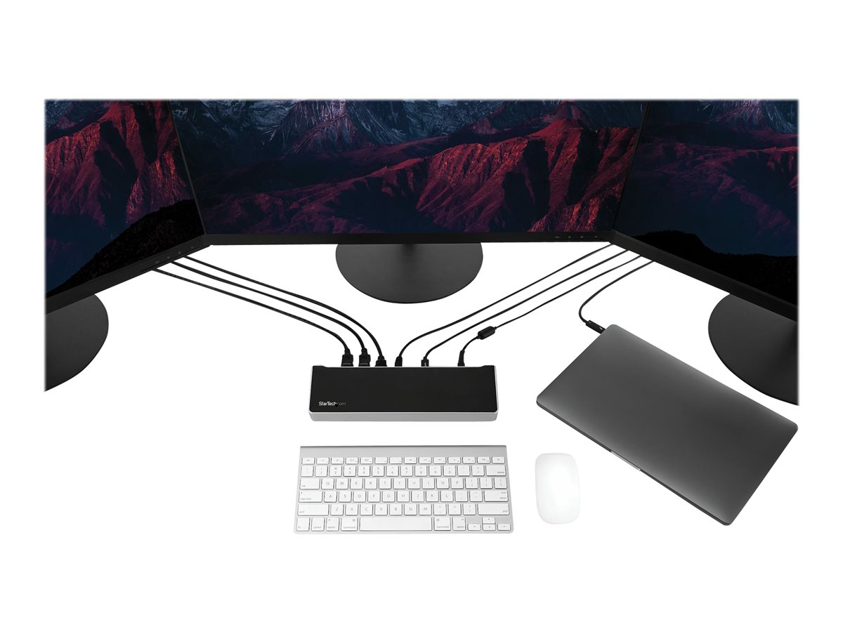 STARTECH.COM USB C Dock - Triple 4K - Mac Windows & Chrome OS - 100W PD - USB C to 2x DP - USB C to HDMI / GbE - 5x USB 3.0 STARTECH.COM USB C Dock - Triple 4K - Mac Windows & Chrome OS - 100W PD - USB C to 2x DP - USB C to HDMI / GbE - 5x USB 3.0